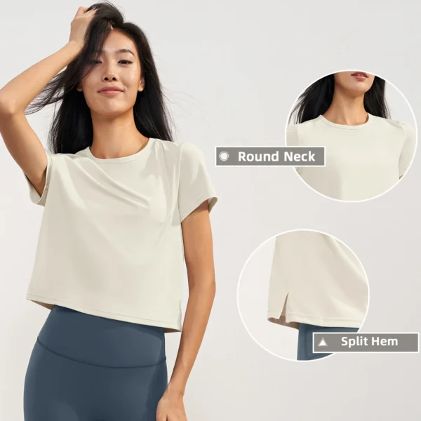 Women's Split Hem Yoga Top - Image 2