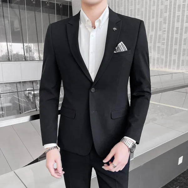 Men's Slim Fit 2-Piece Blazer Suit Set - Image 5