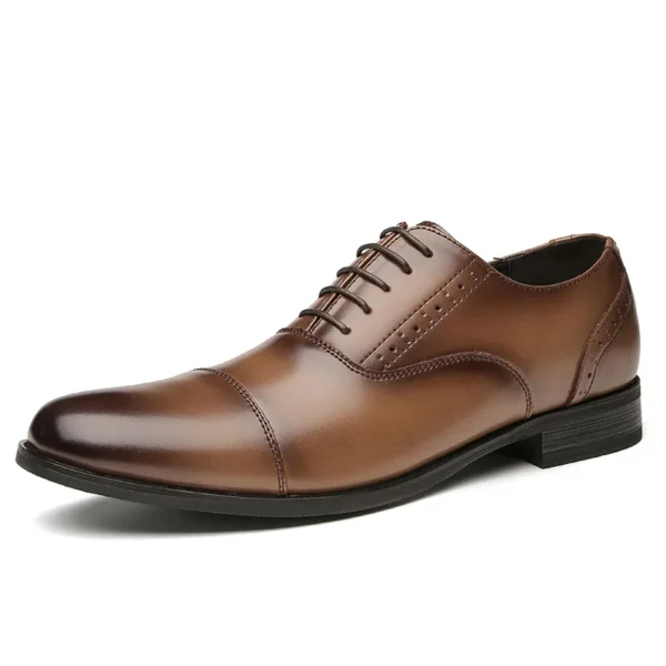High Quality Handmade Man Genuine Leather Suit Shoes - Image 4