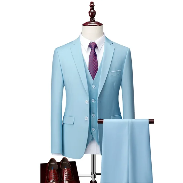 Men's 3-Piece Slim Fit Suit Set - Business Casual - Image 6