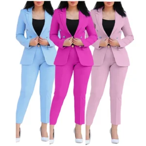 Slim Fit Blazer & Pants for Office Wear