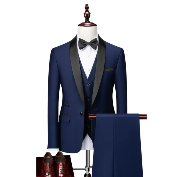 Shawl Lapel 3-Piece Skinny Fit Prom Suit - Image 4