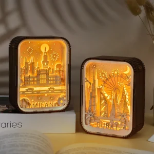 hand-carved wooden nightlight
