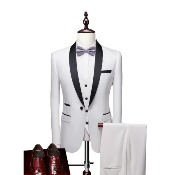 Men's Peaked Lapel Wedding Suit - Image 4