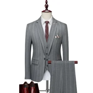 vertical stripe men suit