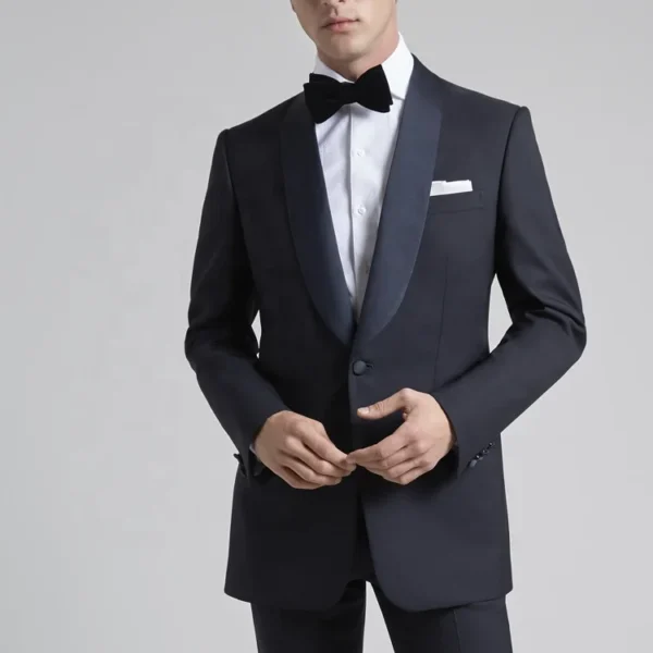 Men's Premium Black Wool 3-Piece Tuxedo Suit - Image 6