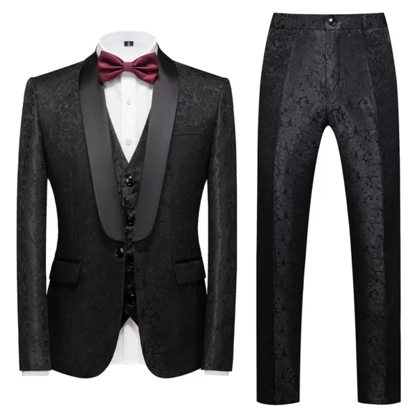 Men's Jacquard Wedding Suit Set - Image 3