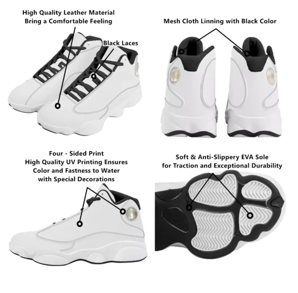 Green and White Basketball Style Shoes, Summer Male Footwear - Image 3
