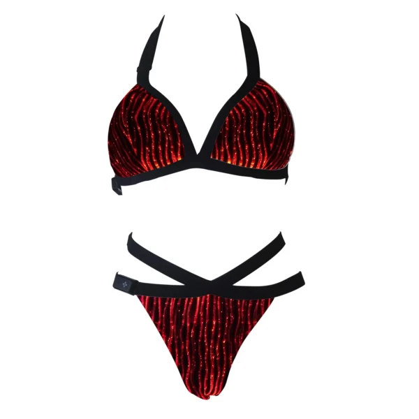 Women Luminous Fiber Optic Girl Sexy Bra Black Plain - Image 5