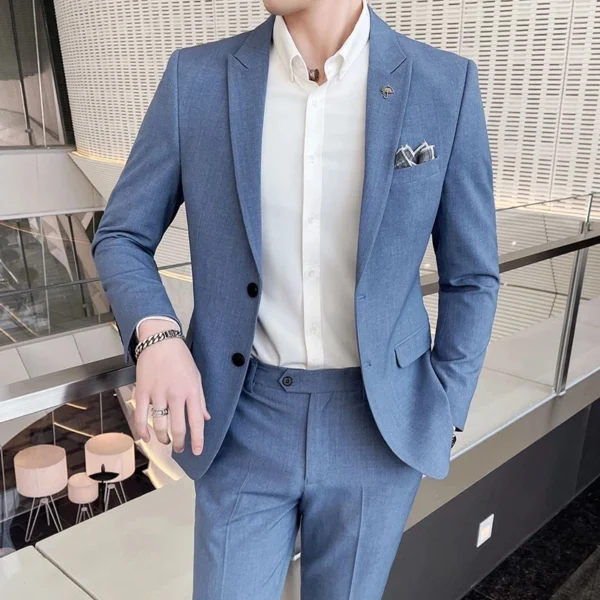 Men's Slim Fit 2-Piece Blazer Suit Set - Image 6