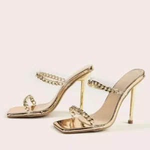 Western-style metal chain sandals