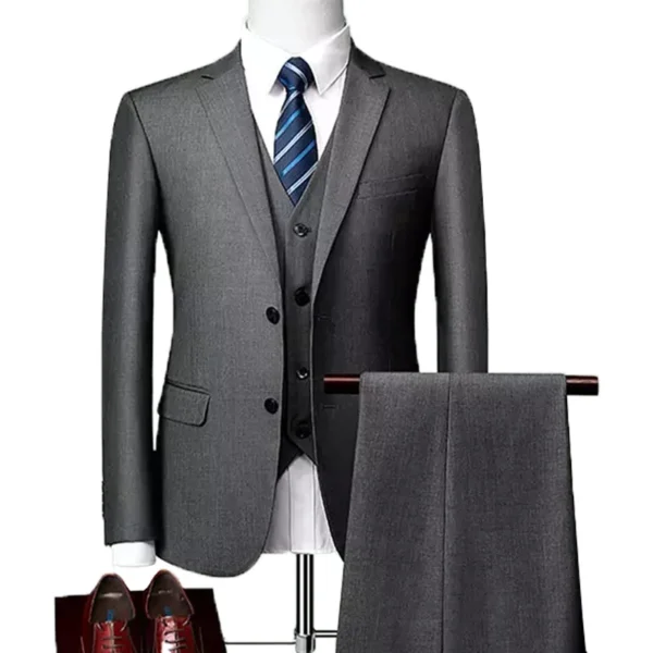 Premium Gray-Tan Italian Tuxedo Suit - Image 6