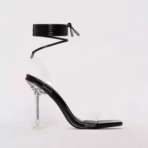 2025 Summer Fashion Girl Tie up Women Sandals Square - Image 4