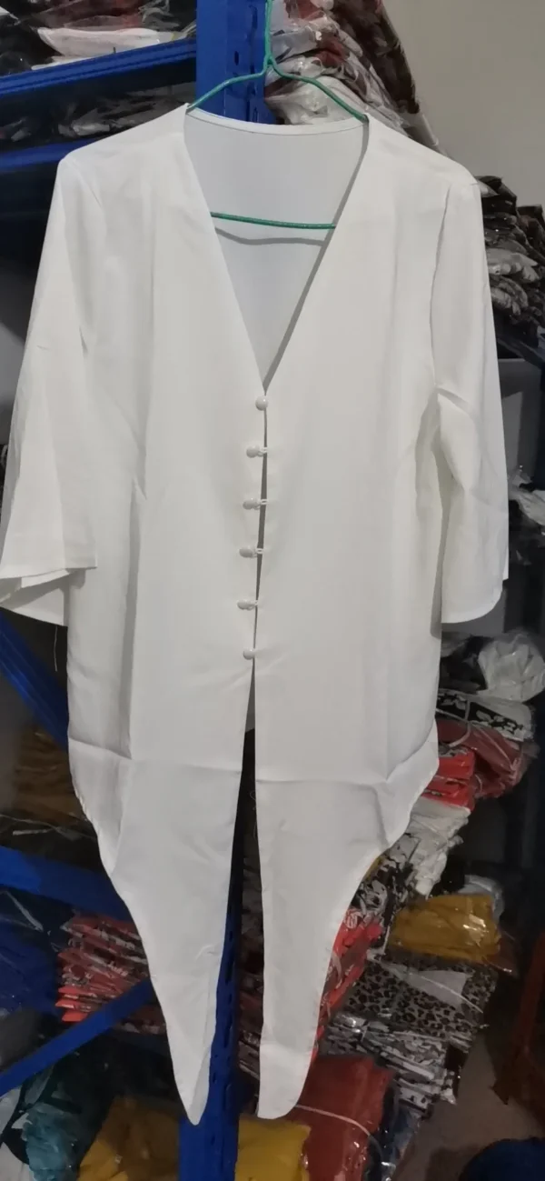 Women's Ruffle V-Neck Summer Blouse - Image 3