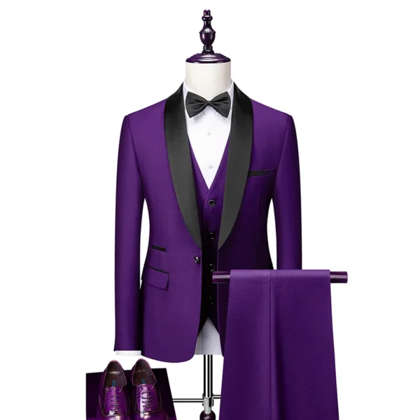 Men's Peaked Lapel Wedding Suit - Image 5