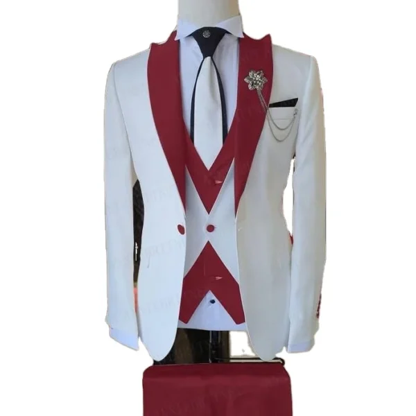 Luxury 3-Piece Groom Wedding Suit Set - Image 6