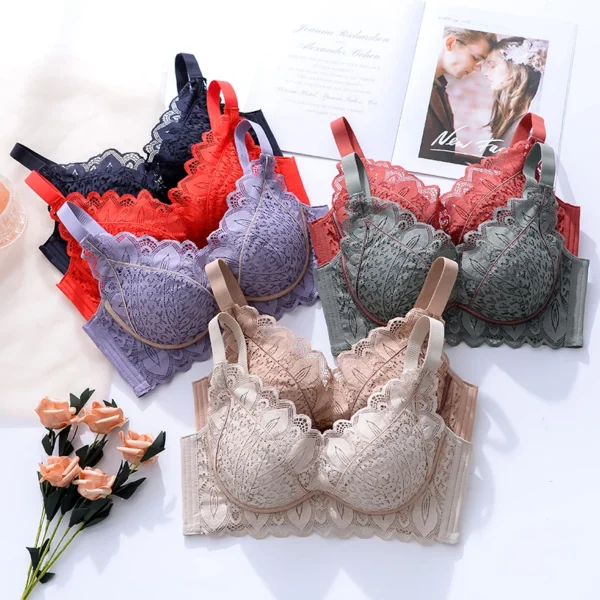 High Quality Plus Size Cotton Lace Bra - Image 3